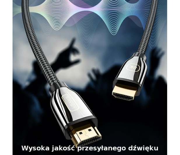 USAMS Kabel HDMI - HDMI 3mUltra HD U67 2,1 8K czarny - 1569078 - zdjęcie 7